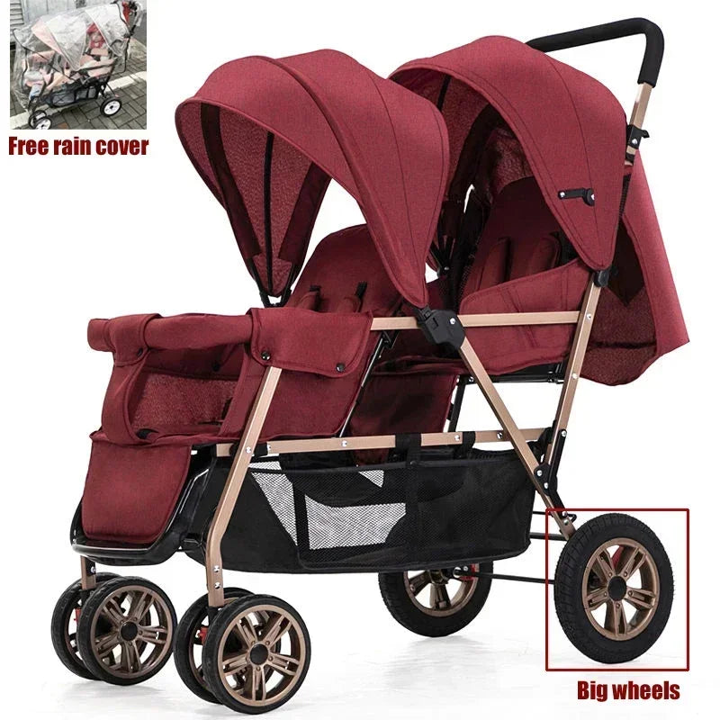 Twin strollers kids two seats strollers foldable carriage